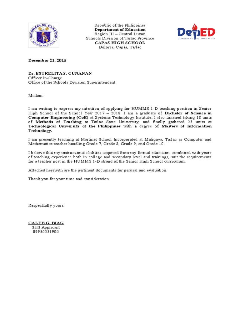 Letter Of Intent Of Teacher Shouldirefinancemyhome