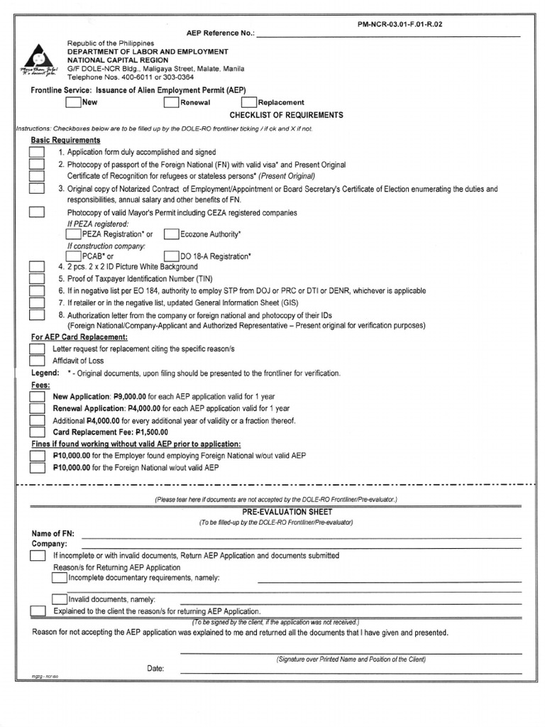 Dole Aep Checklist Official Documents Government And Personhood