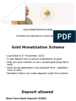 Gold Monetization Scheme Controlled and Operated by Central Bank-RBI