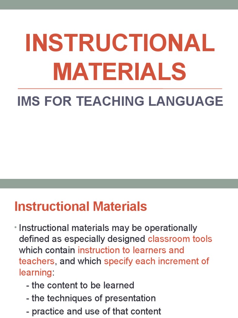 Instructional Materials Teachers Textbook Free 30day Trial Scribd