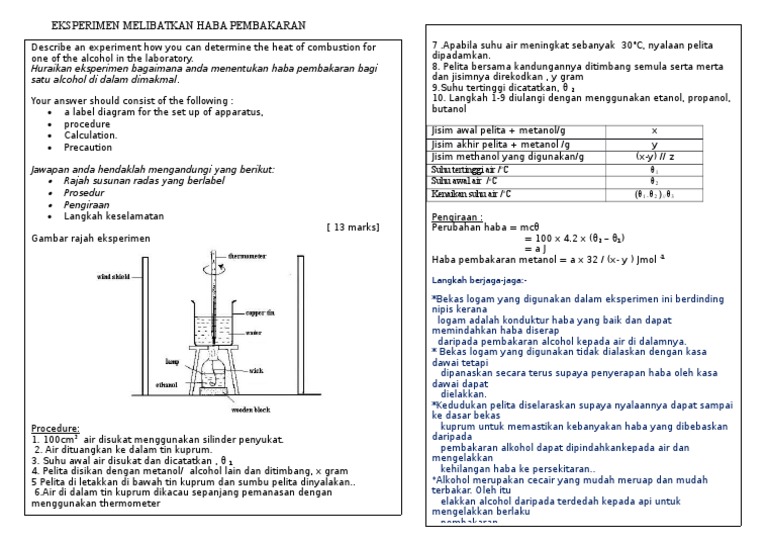 Contoh Laporan Eksperimen Kimia Tingkatan 4