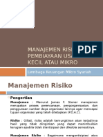 Manajemen Risiko Pada Pembiayaan Usaha Kecil Atau Mikro