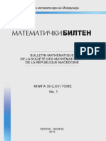 МАТЕМАТИЧКИ БИЛТЕН Прв Број 2015 (Сојуз На Математичари На Македонија)