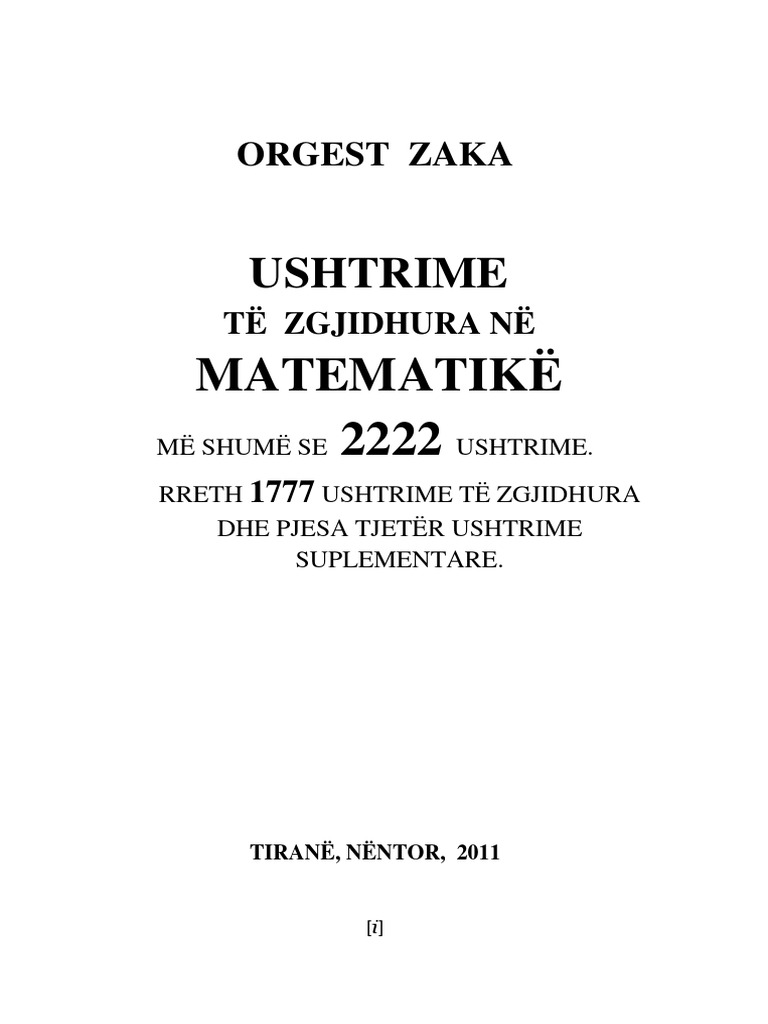 Ushtrime Te Zgjidhura Ne Matematike 2222 PDF | PDF