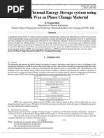 Analysis of Thermal Energy Storage System Using Paraffin Wax As Phase Change Material