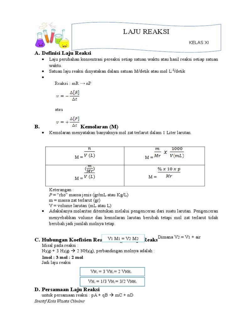 Definisi dan Rumus Laju Reaksi Kimia | PDF