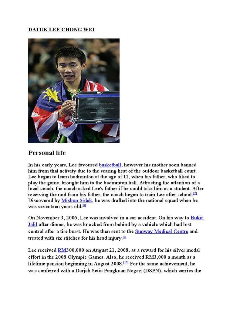 my role model is lee chong wei essay