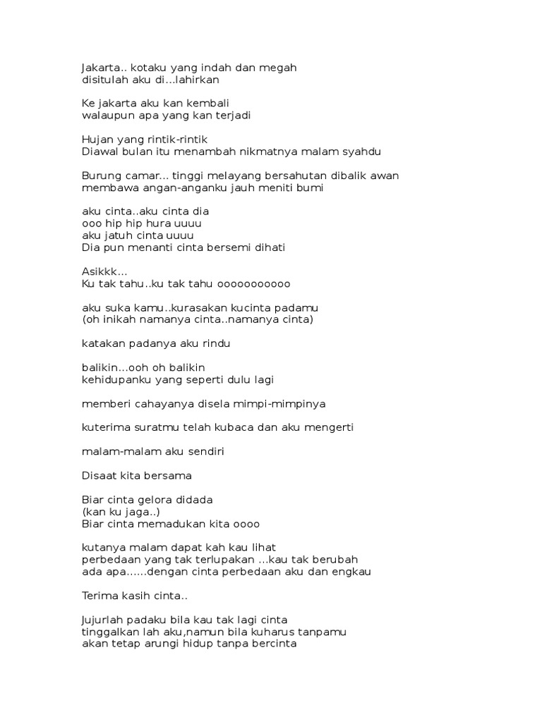 Lirik Lagu Trio Pdf