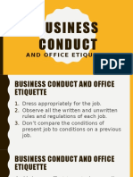 Business Conduct: and Office Etiquet Te