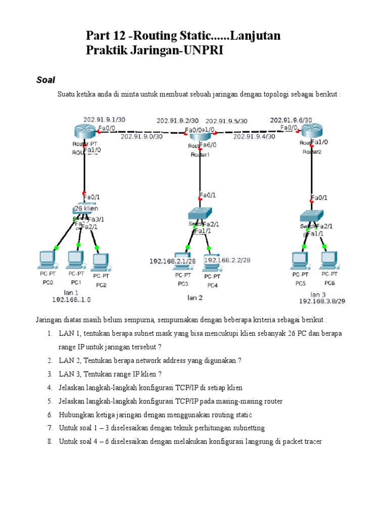 Panduan Subnetting dan Konfigurasi Jaringan | PDF | Komputer
