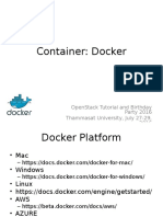 Container: Docker: Openstack Tutorial and Birthday Party 2016 Thammasat University, July 27-29, 2016