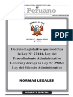 D. L. #1272 Modifican Ley de Procedimiento Administrativo General y Deroga Ley Del Silencio Administrativo Legis - Pe