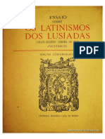 Frontispício de Os Latinismos Dos Lusíadas