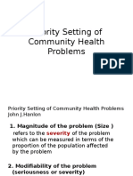 Priority Setting of Community Health Problems