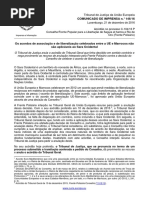 Comunicado de imprensa Tribunal Justiça Europeu (TJE) acordo de pesca UE-Marrocos. (Pt)