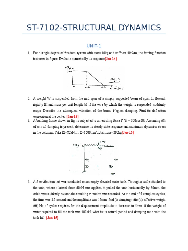 Consolidated Structural Dyanmics | PDF | Normal Mode | Motion (Physics)