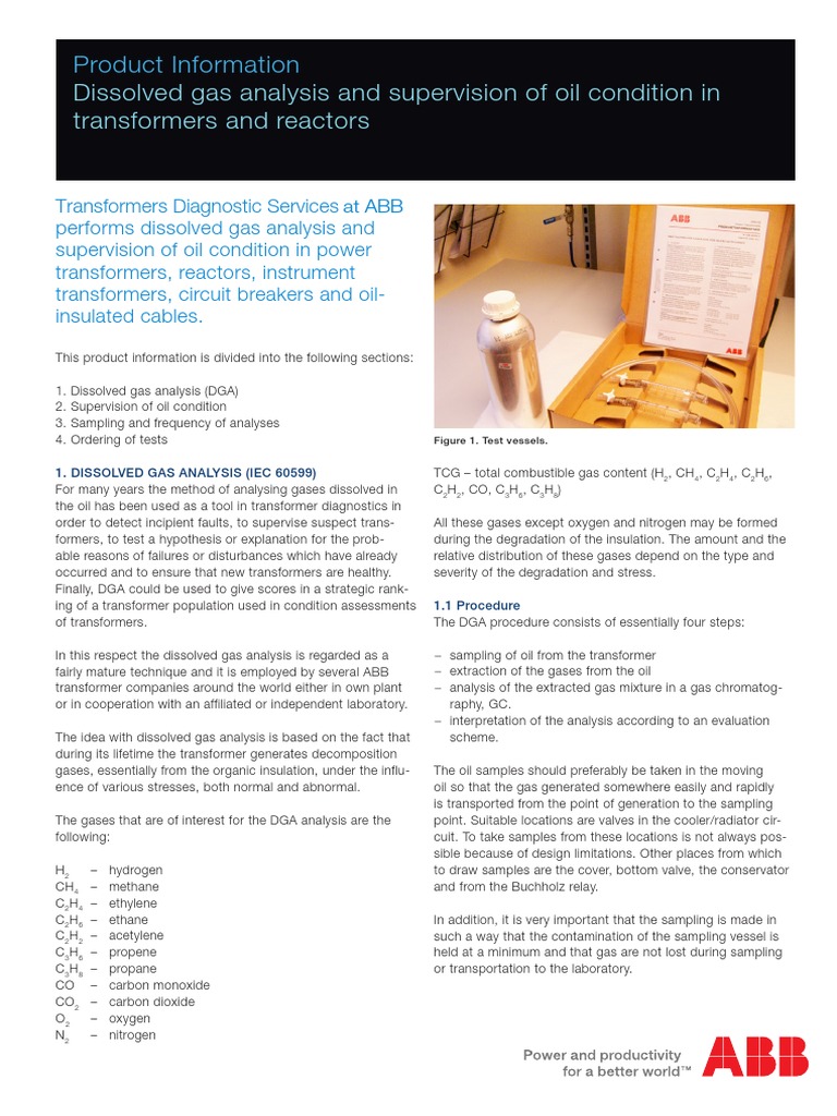 Dissolved Gas Analysis and Oil Condition Testing Chemistry Physical