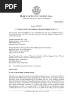 Letter to Planned Parenthood From Office of Inspector General THHSC