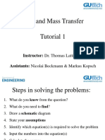 Heat and Mass Transfer - Tutorial 1 WITH Solutions (Q1.1-1.5) PDF