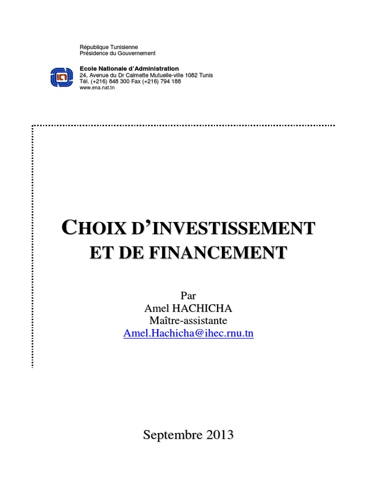 Choix_investissement.pdf  Dépréciation  Investir