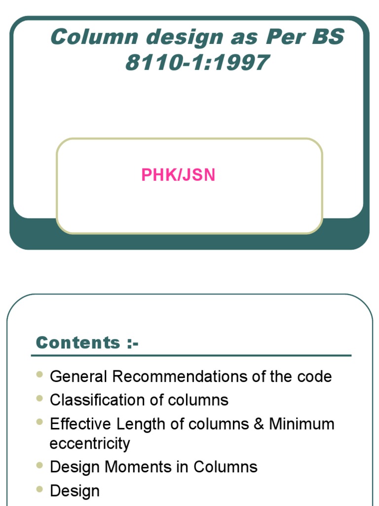 Column Design - As Per BS Code | PDF