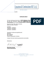 Certificación laboral inspector seguridad y salud ocupacional