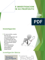 Tipos de Investigacion Segun Su Proposito