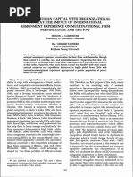 Bundling Human Capital With Organizational Context: The Impact of International Assignment Experience On Multinational Firm Performance and Ceo Pay