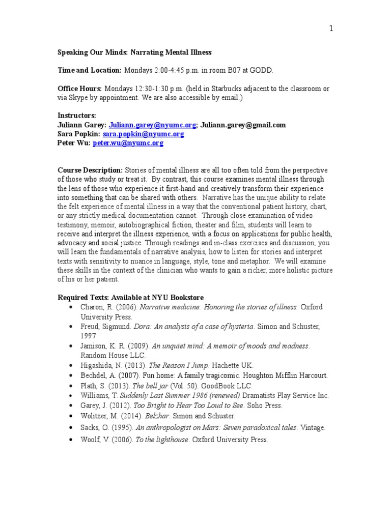 College essay about mental illness example picture