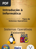 Conferência nº 07 - Tipos de Sistemas Operativos
