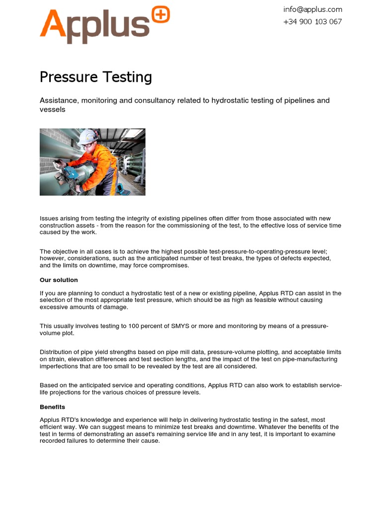 Hydrostatic Pipeline Testing Solutions | PDF