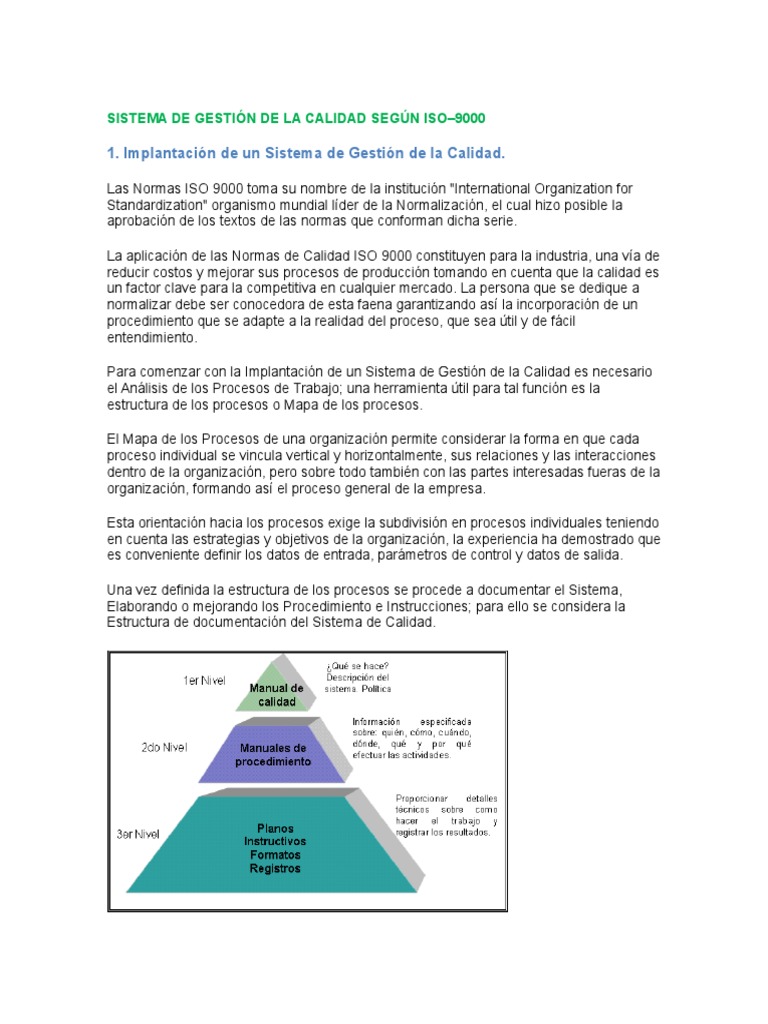 Sistema de Gestion de La Calidad Segun Iso 9000 | Descargar gratis PDF ...