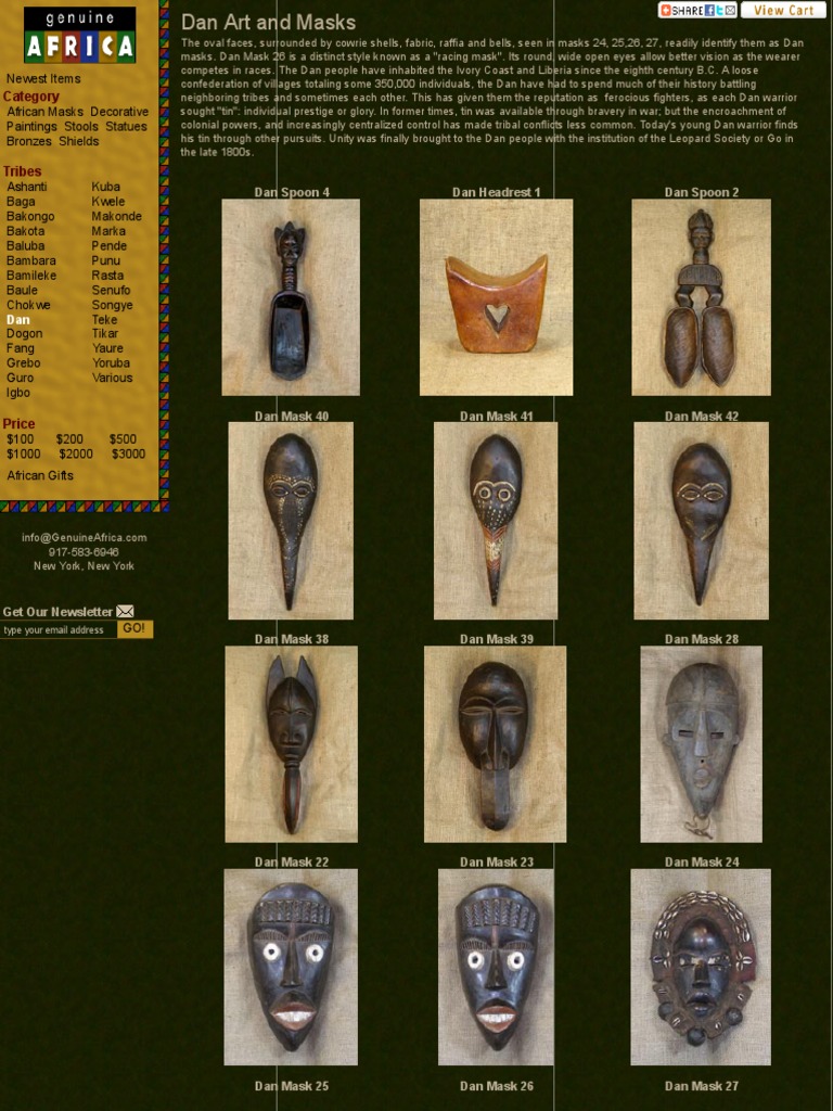 African Masks and Art From The Dan Tribe of Ivory Coast and Liberia at ...
