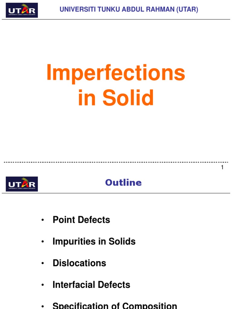 Lecture 1 - Imperfections in Solid PDF | PDF | Dislocation | Crystal ...