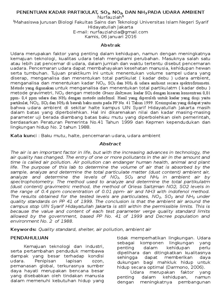 Jurnal Udara Ambient