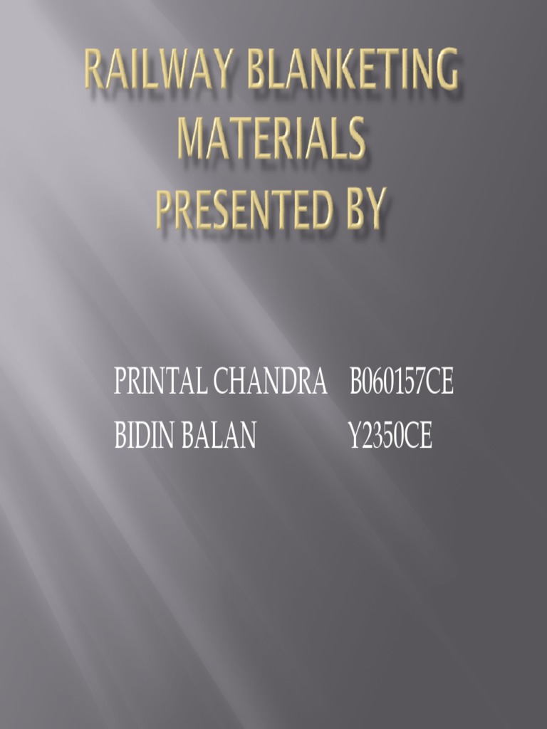 Railway Blanketing Materials PDF Silt Soil