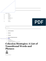Cohesion Strategies: A List of Transitional Words and Phrases