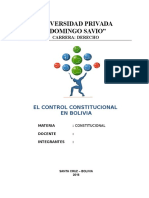 El Control Constitucional en Bolivia