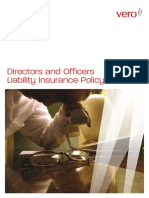 Directors and Officers Liability Insurance Policy