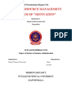 Human Resource Management System of "Motivation": A Presentation Report On