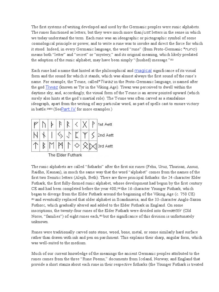 Understanding Germanic Runes and Their Significance | PDF | Runes | Science