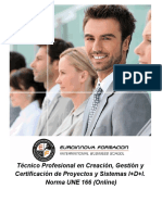 Técnico Profesional en Creación, Gestión y Certificación de Proyectos y Sistemas I+D+I. Norma UNE 166 (Online)