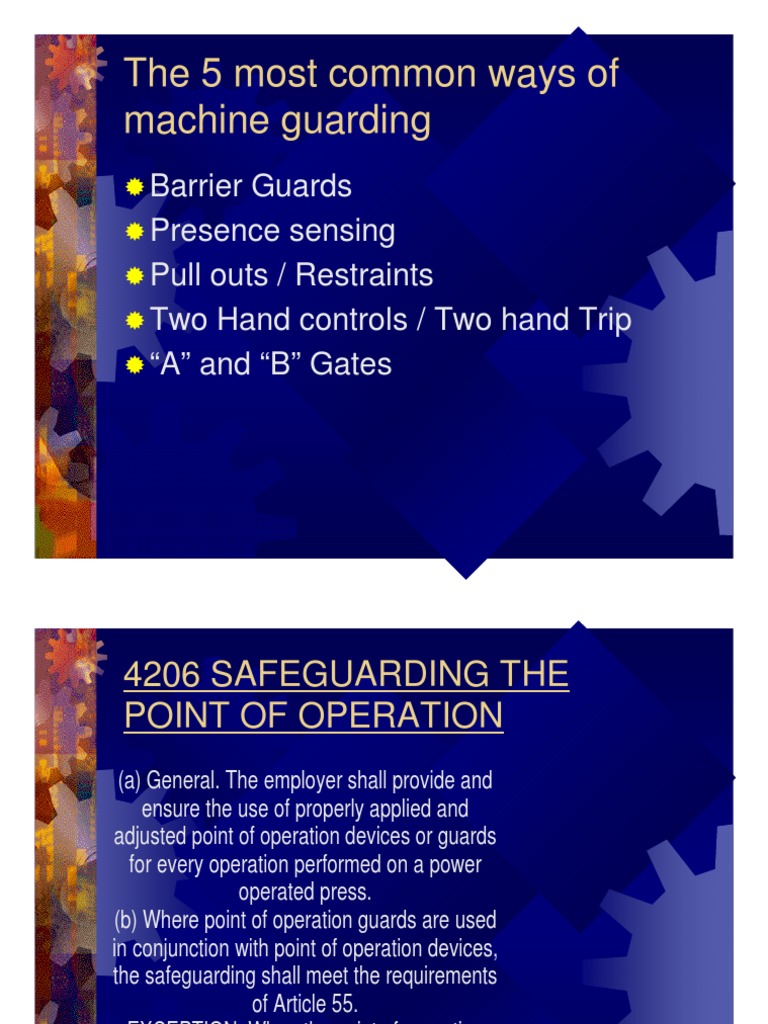 The 5 Most Common Ways of Machine Guarding PDF Safety Machines
