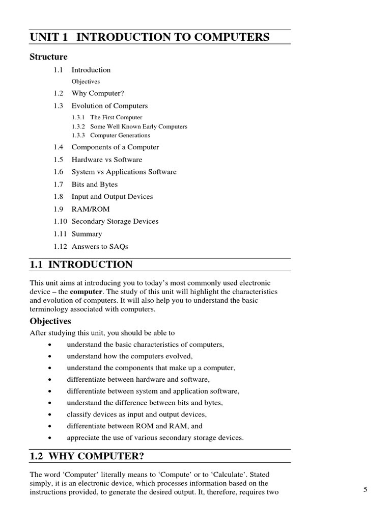 Introduction to Computer Basics | PDF | Computer Data Storage | Read ...