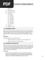 Unit 5 Introduction To Spreadsheets: Structure