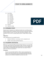 Unit 5 Introduction To Spreadsheets: Structure