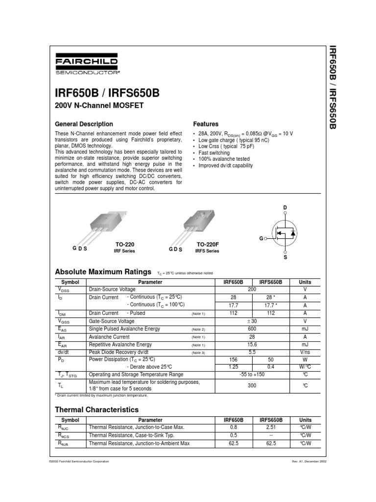IRF650B NCHANNEL MOSFET TO-220 - Foto 4