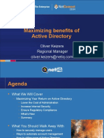 Maximizing Benefits of Active Directory