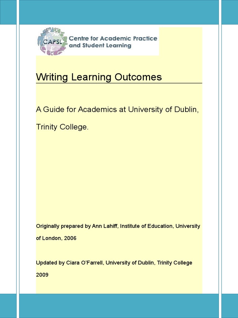 Guide to Writing Learning Outcomes | PDF | Curriculum | Academic Degree