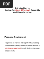 Introduction To Design For Assembly and Manufacturing: (Cost Effective)